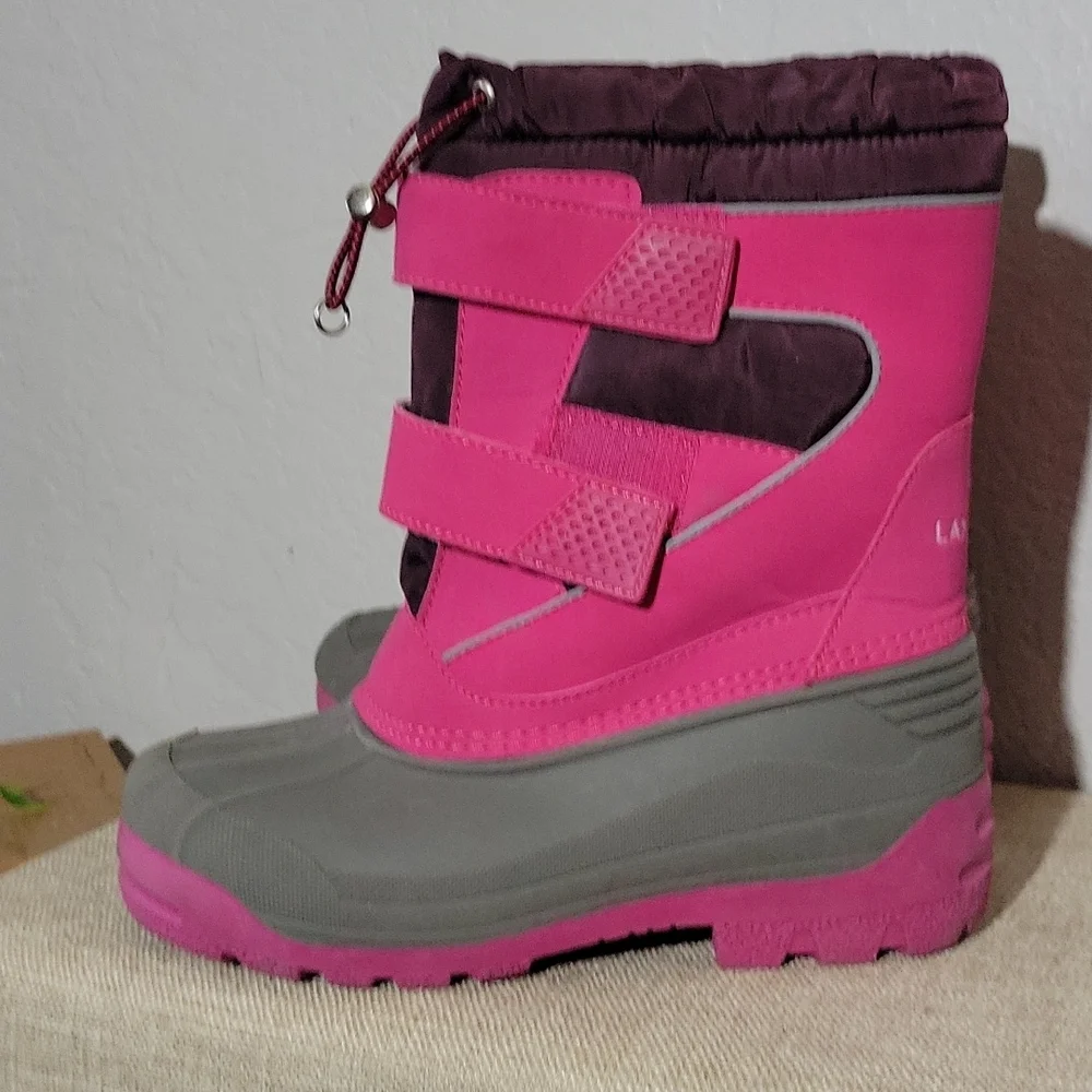 LANDS END Girls 4 Pink Winter Snow Boots